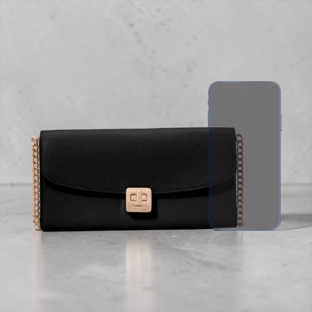 NWT Phoebe Turnlock Mini Crossbody Black/Gold - Picture 6 of 8